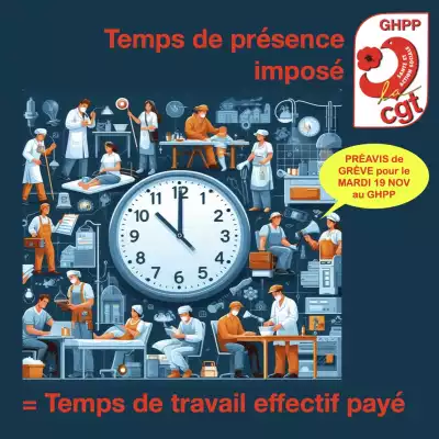 Préavis de grève local CGT-GHPP pour la mobilisation du 19 novembre 2024 sur le GHPP