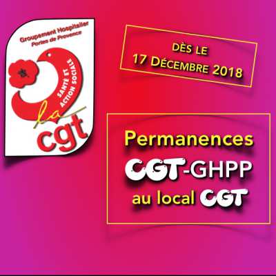 Nouvelles permanences de la CGT-GHPP