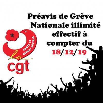 CGT - Fédération Santé & Action Sociale - Préavis de grève illimité