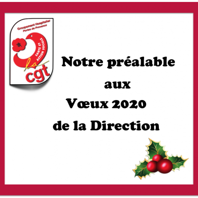 Vœux 2020 de la Direction du Groupement Hospitalier Portes de Provence