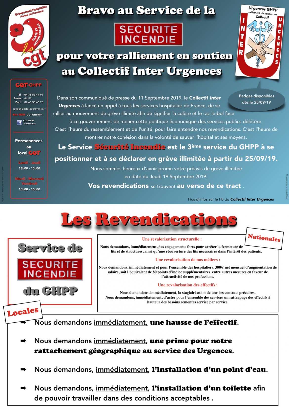 Grève Illimitée Service Sécurité Incendie - Revendication