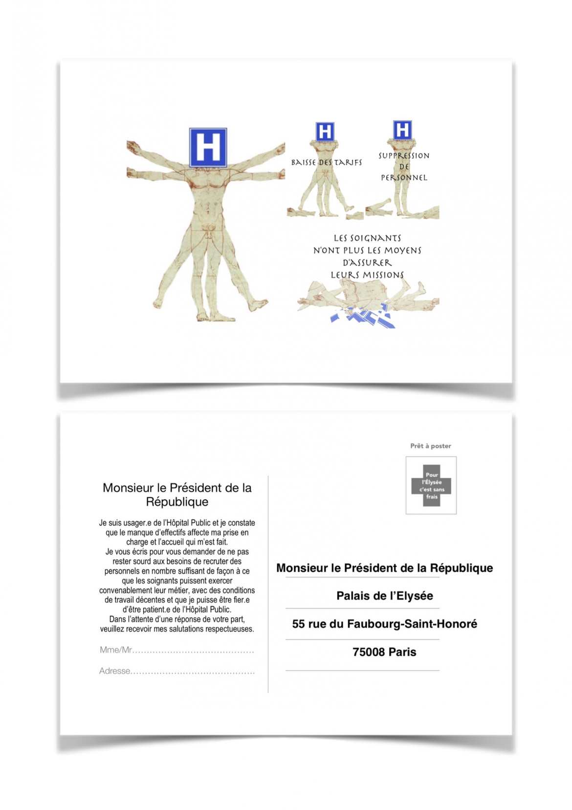 Carte à envoyer au Président de la République