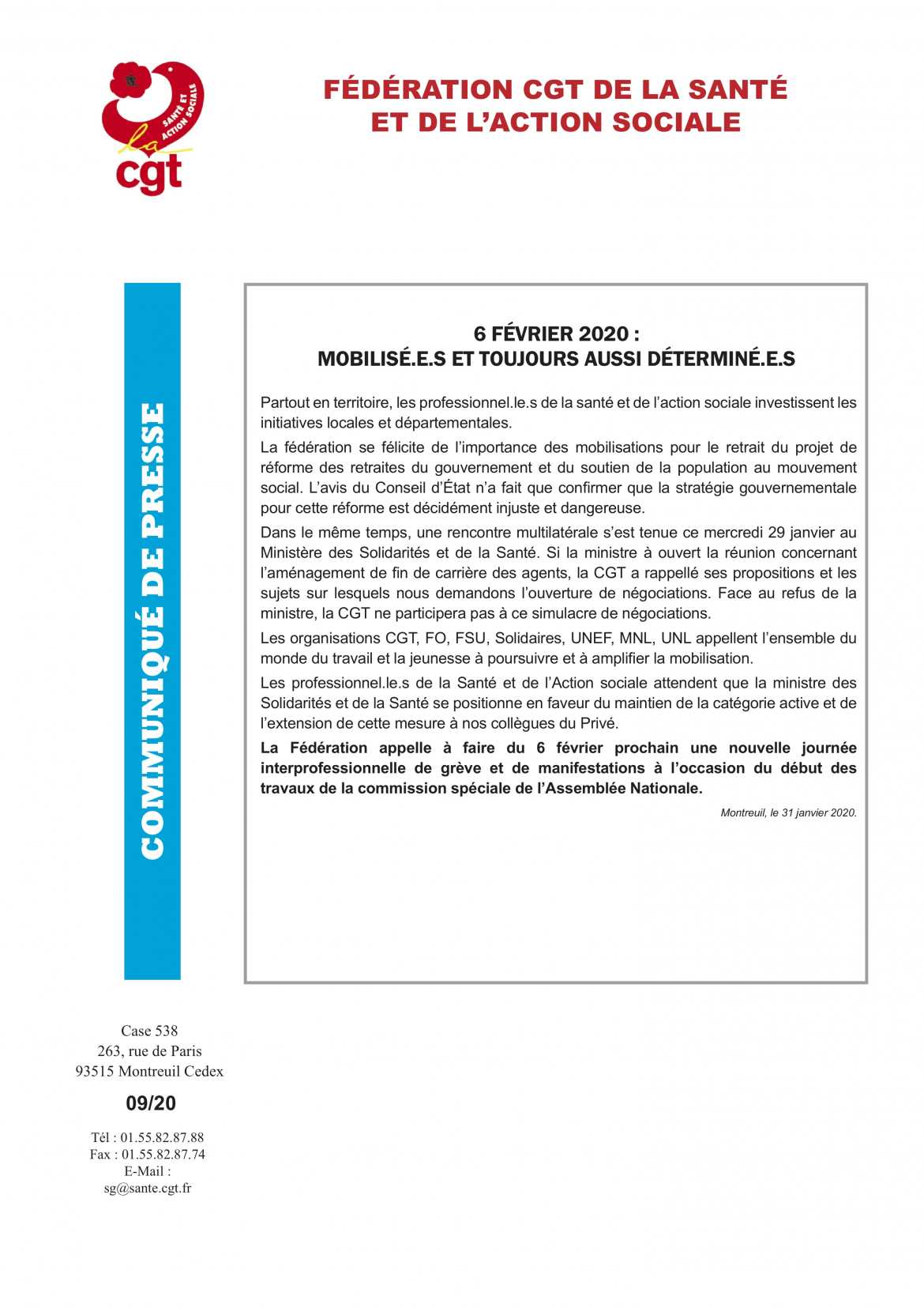 6 février 2020 : mobilisé.e.s et toujours aussi déterminé.e.s