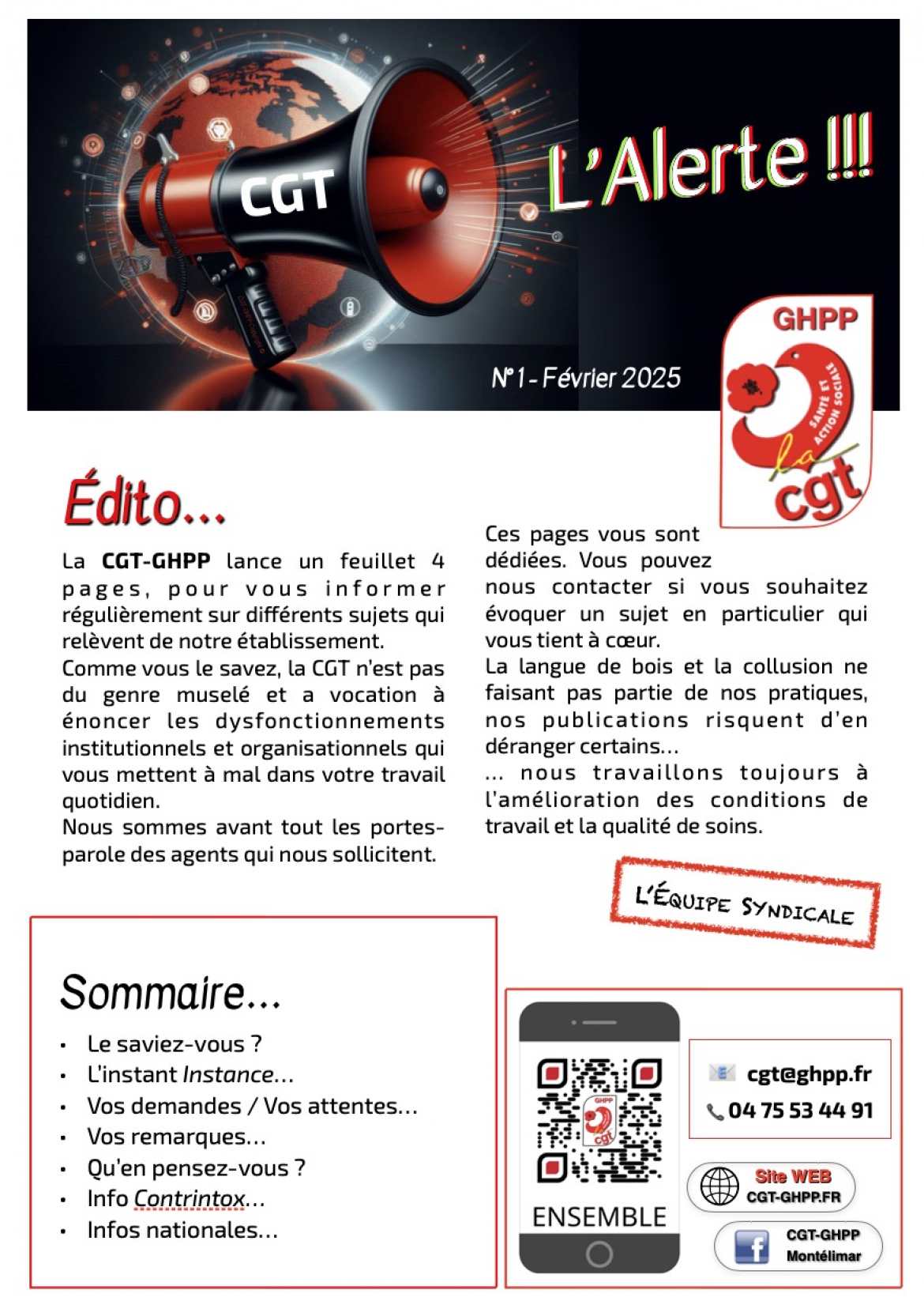 L'Alerte CGT-GHPP - N°1 Février 2025 - p.1