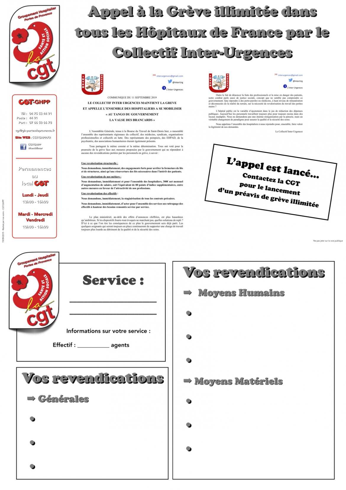 Appel à la Grève Illimitée par le Collectif Inter-Urgences