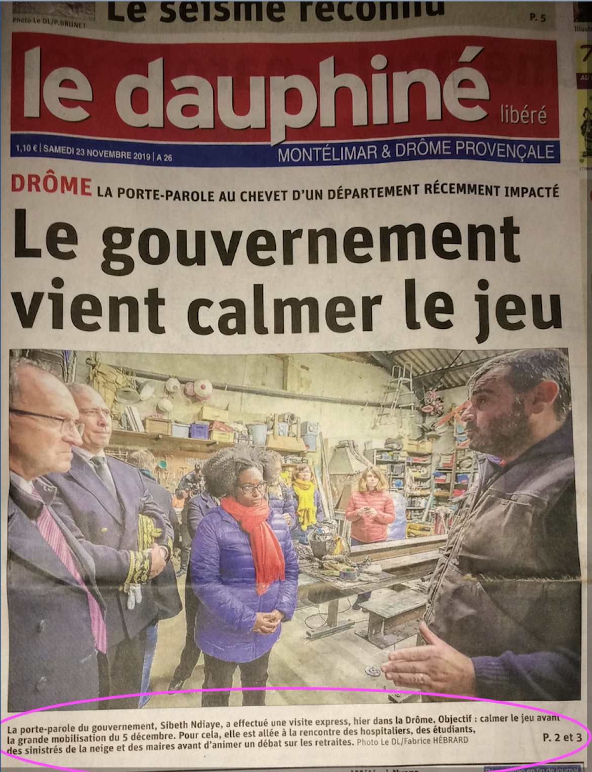 Le Dauphiné Libéré du samedi 23 Novembre 2019