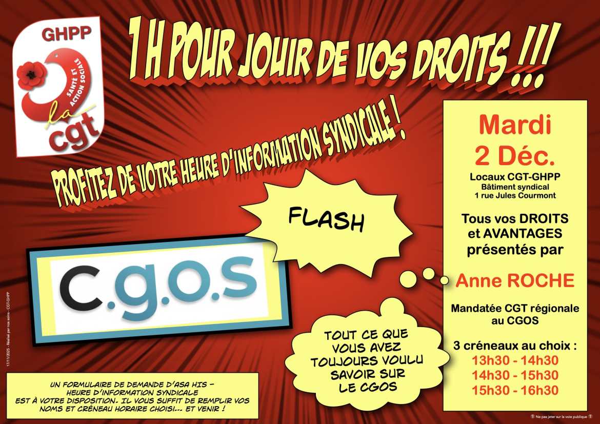 Heure d'Information Syndicale - Spéciale CGOS