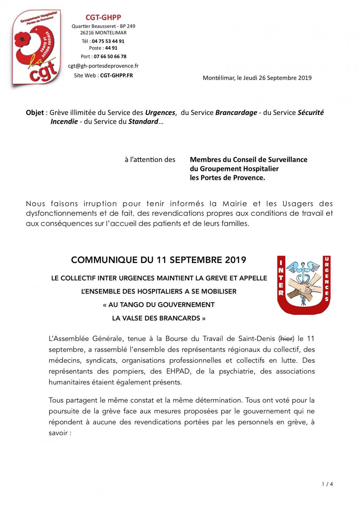 Lettre au Conseil de Surveillance du 26/09/19 - p.1