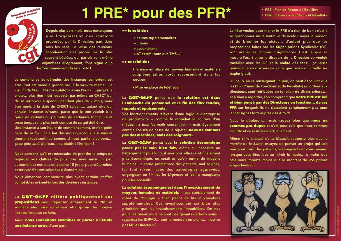 1 PRE pour des PFR