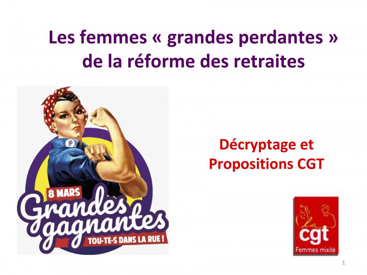 Les femmes « grandes perdantes » de la réforme des retraites - Décryptage et Propositions CGT