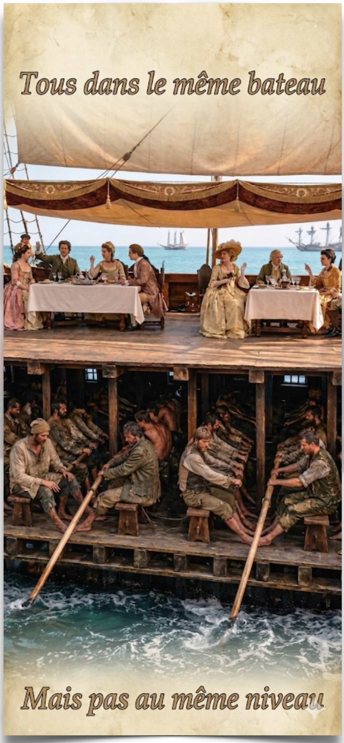 Tous sur le même bateau… Mais pas au même niveau !