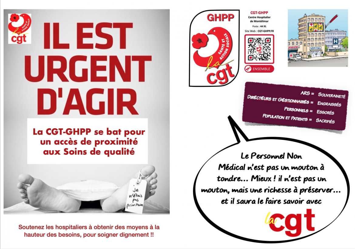 La CGT-GHPP en lutte face au prétexte d'économies sur le dos du personnel