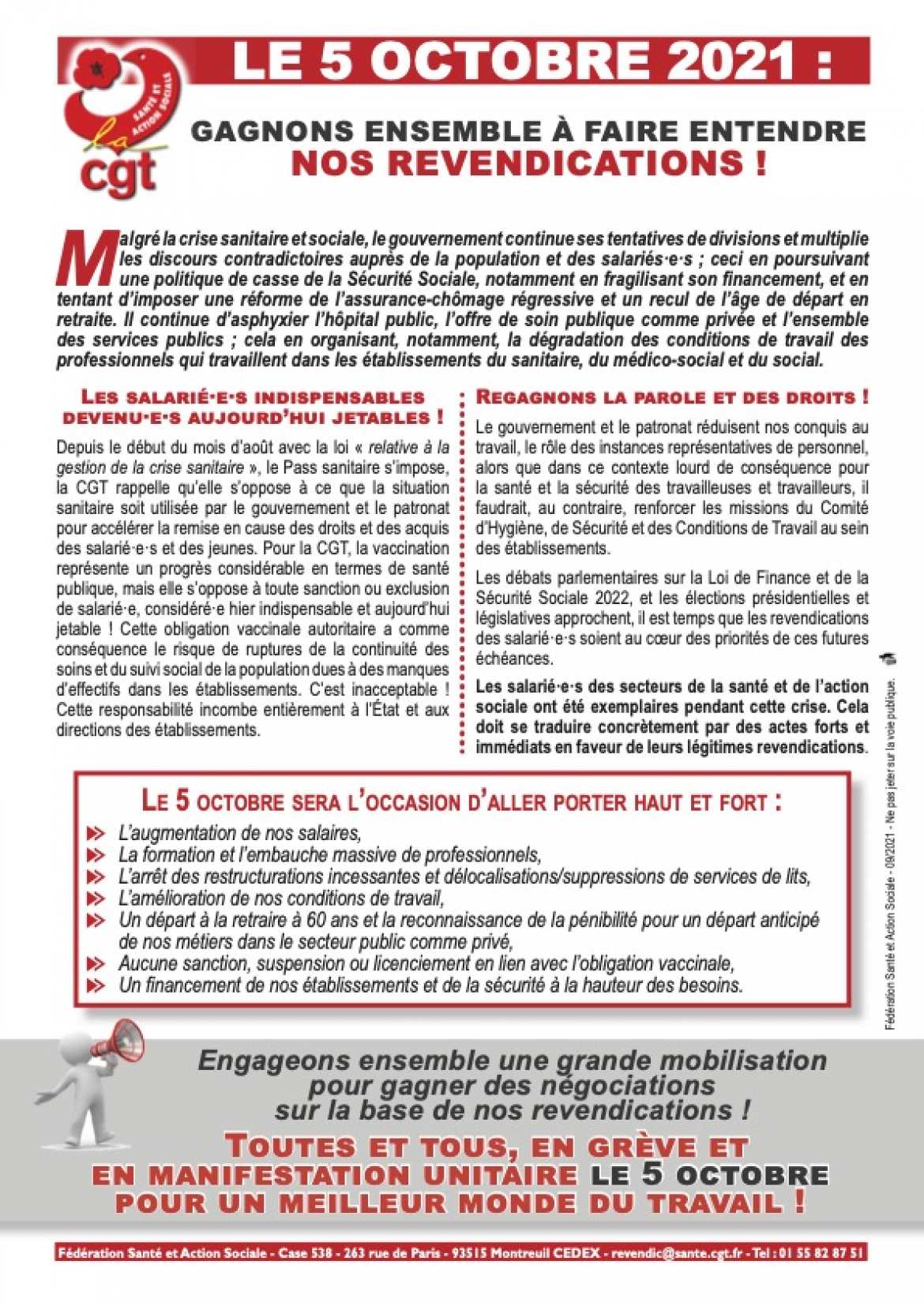 Tract Fédé 5 octobre 2021