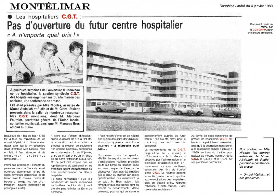 Tract 15/09/22 - Reprise de l'Article Dauphiné Libéré du 4 janvier 1980