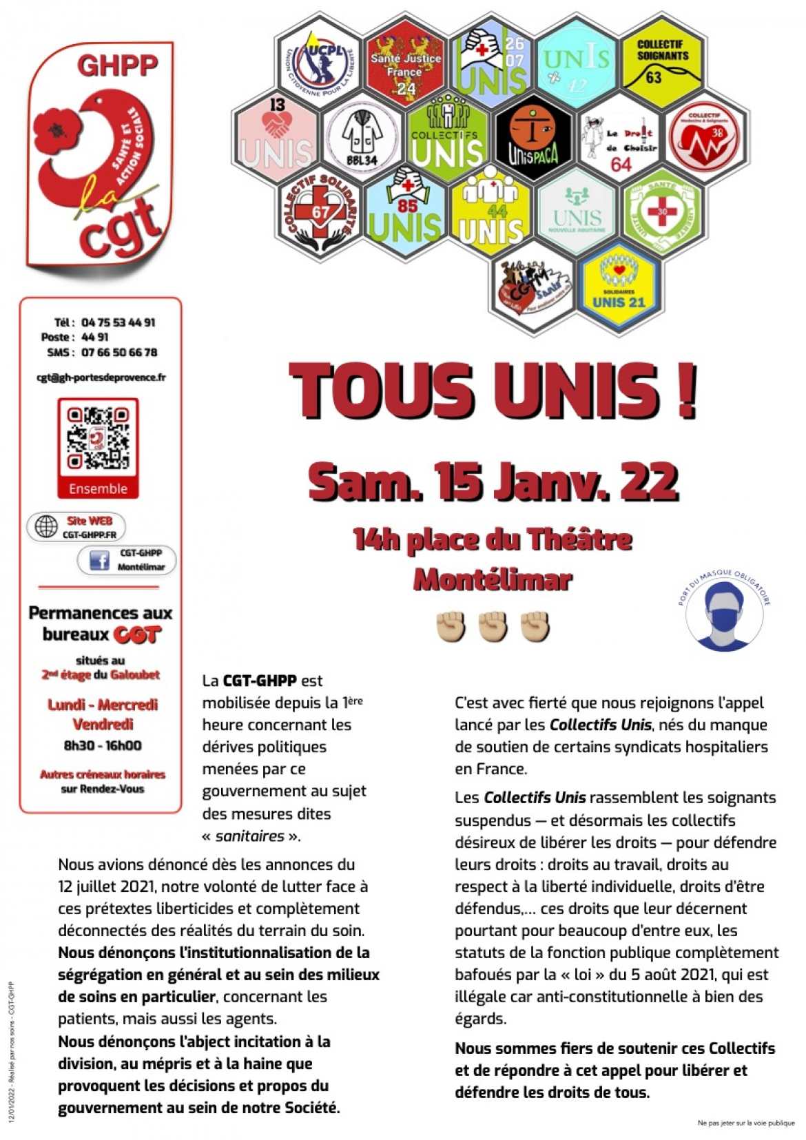 Tous UNIS ! le 15 janvier 2022