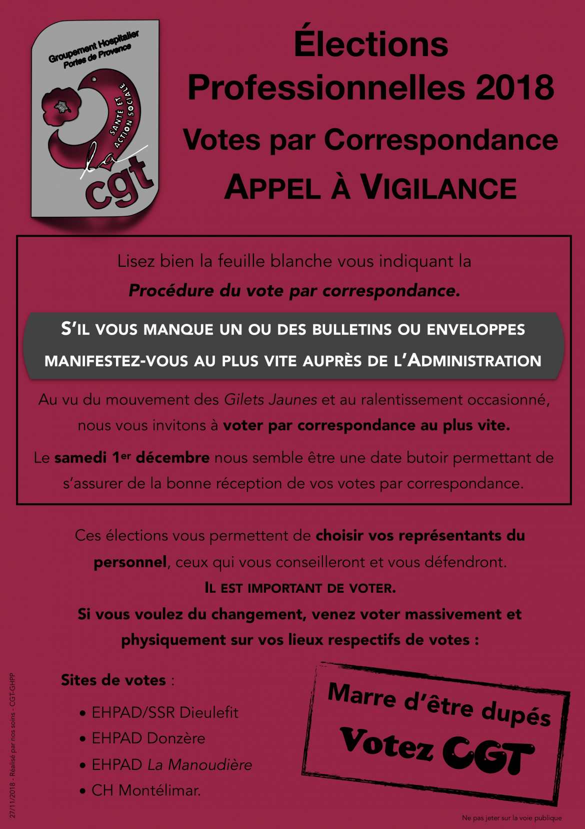 Vote par correspondance : Appel à vigilance - Verso