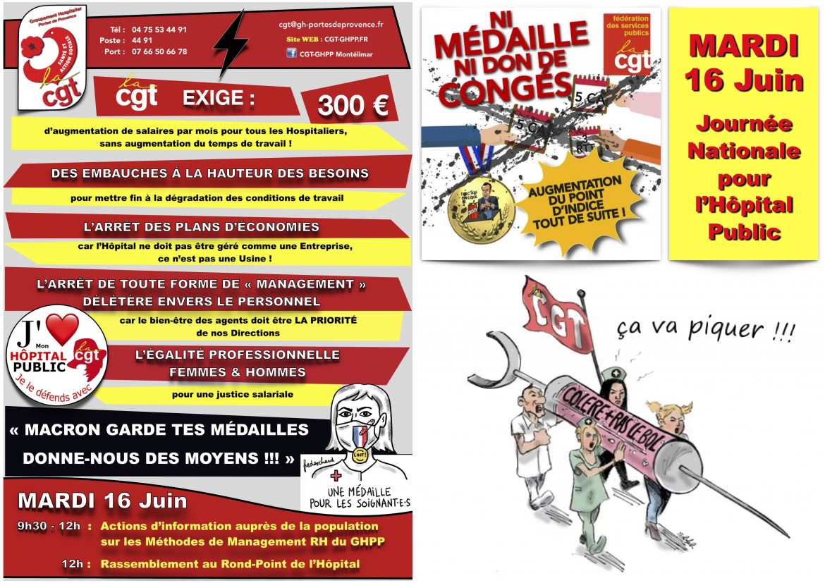 Mardi 16 Juin 2020 - Journée Nationale pour l'HÔPITAL PUBLIC - Revendications Locales