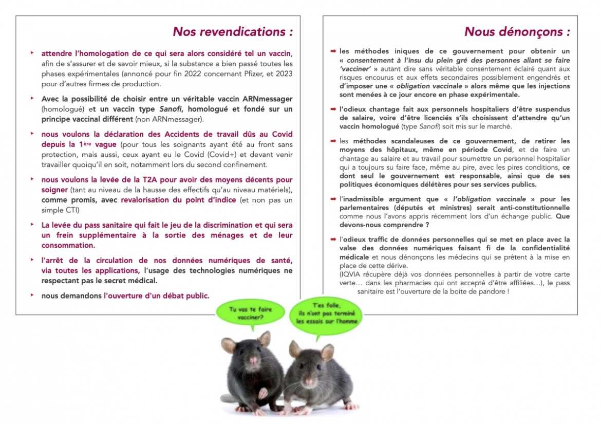 Tract CGT-GHPP - Non à l'obligation 'vaccinale' et à la dictature sanitaire - Verso