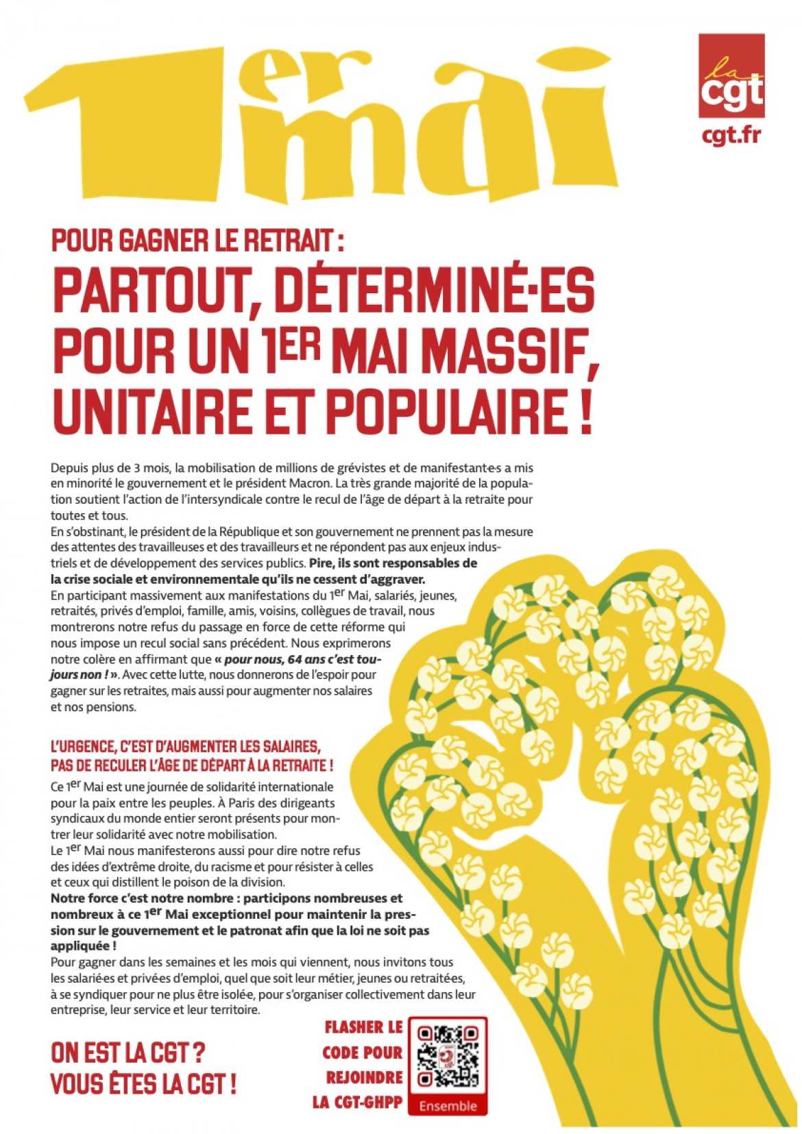 1er Mai Unitaire - jusqu'au Retrait - Réforme Retraite - Tract Recto