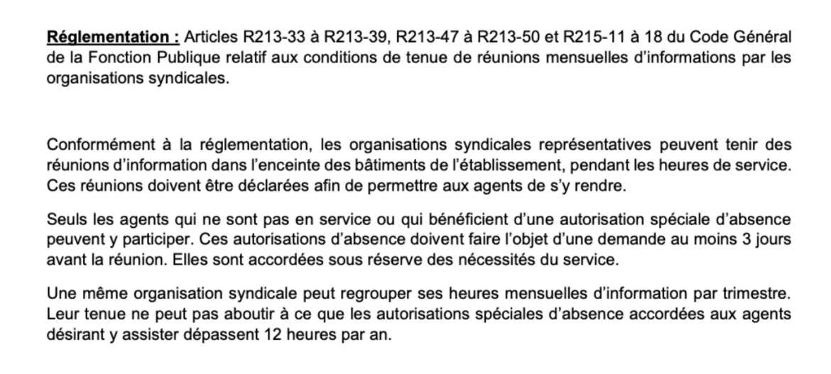 Argumentaire administratif de l'ASA pour HIS ::: Autorisation Spéciale d'Absence pour Heure.s d'Information.s Syndicale.s