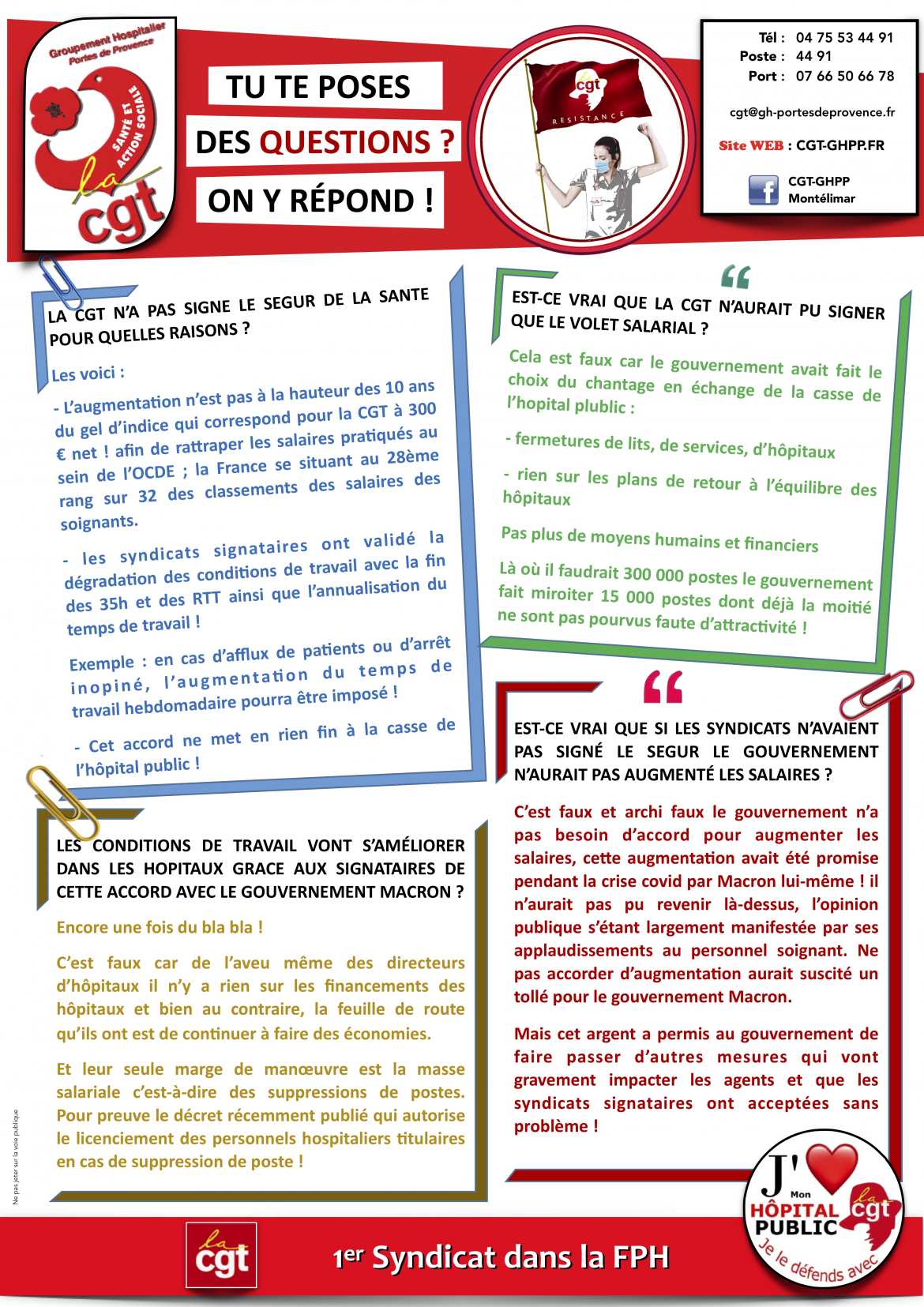 Tract - Ségur - Tu te poses des questions ? / On y répond ! - Recto