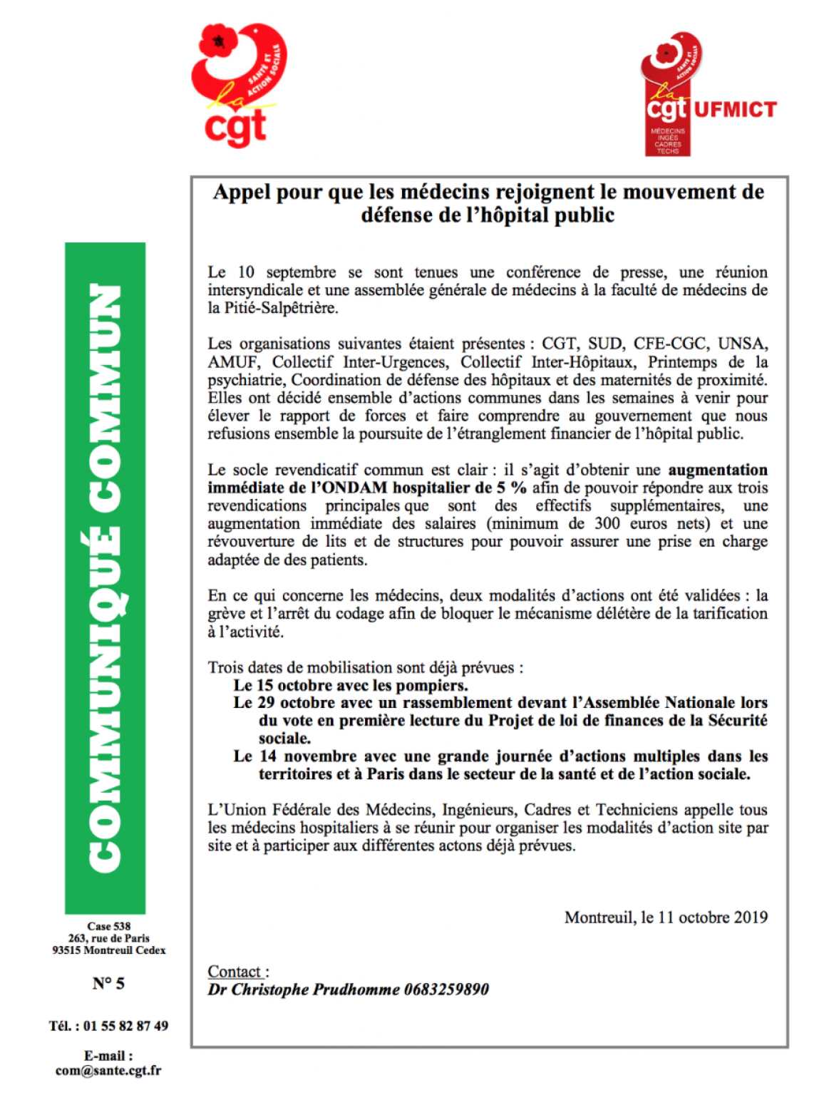 Dr Christophe Prudhomme - 11/10/19