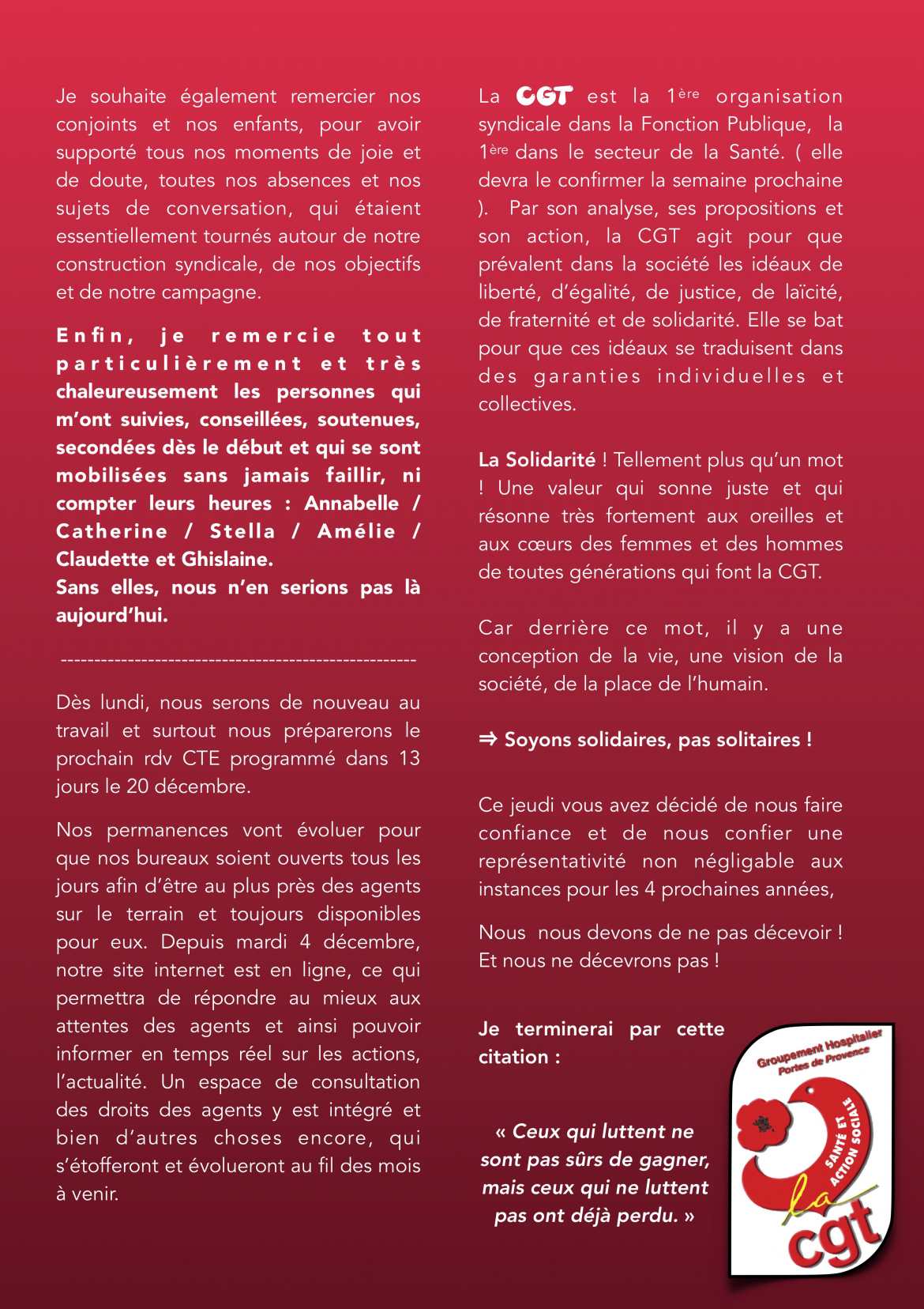 Élections professionnelles 2018