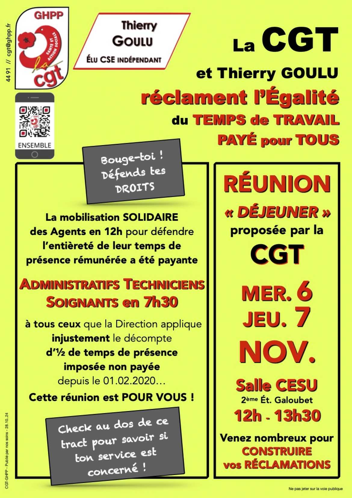 Tract - Réunion construction réclamations PNM 7h30 - Recto