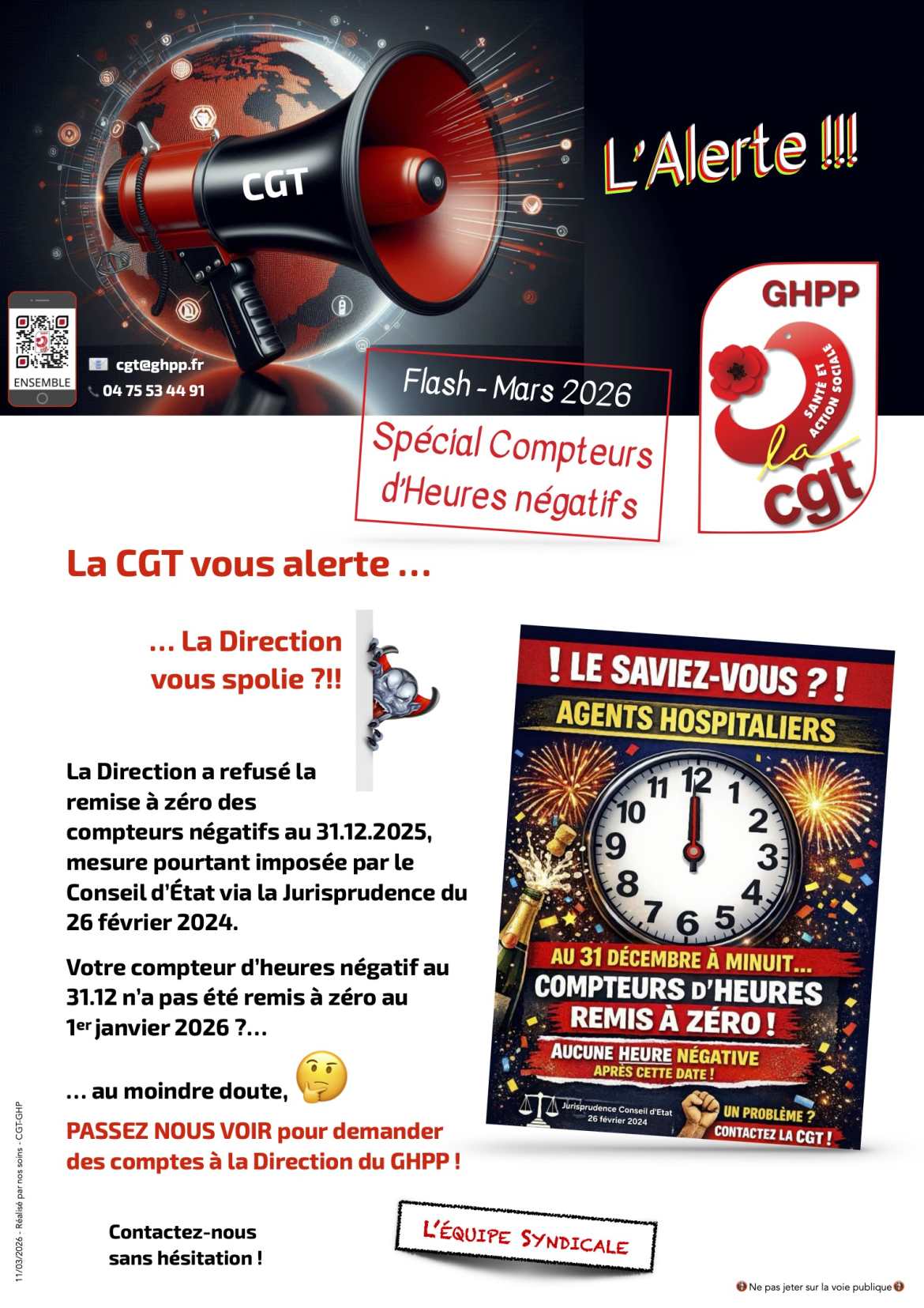 L'Alerte - Flash Spécial Compteurs d'Heures négatifs