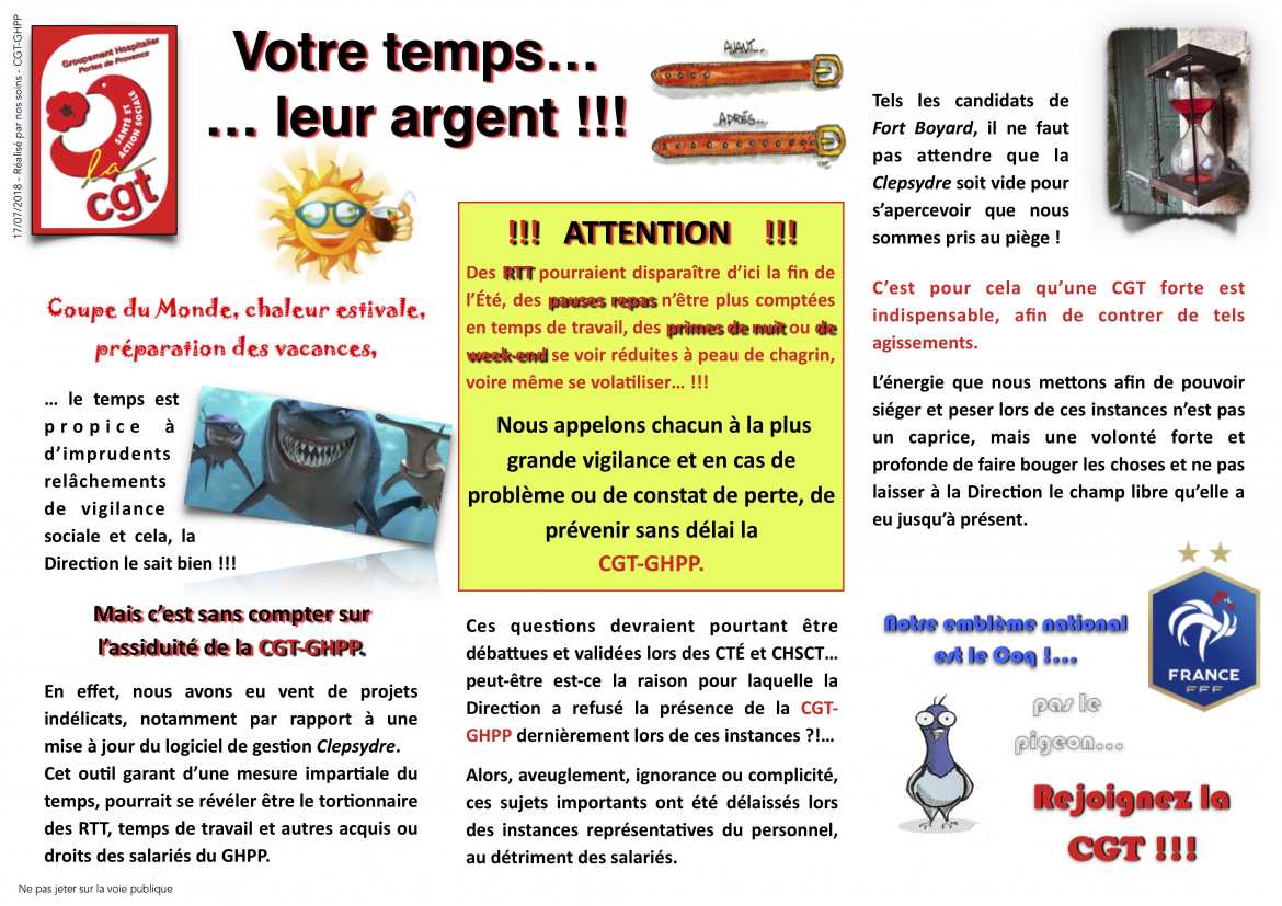 Votre temps… leur argent : Clepsydre