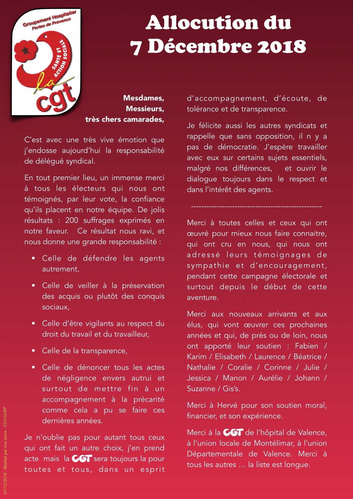 Élections professionnelles 2018